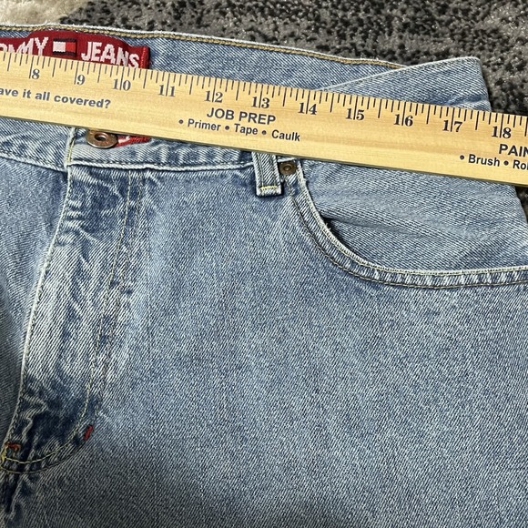 Tommy Hilfiger Baggy Jeans Men 34x30 Blue Denim Skater Wide Leg Grunge Rap VTG - Picture 6 of 15
